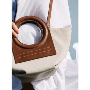 Hereu Cala Mini Canvas Leather Tote Crossbody